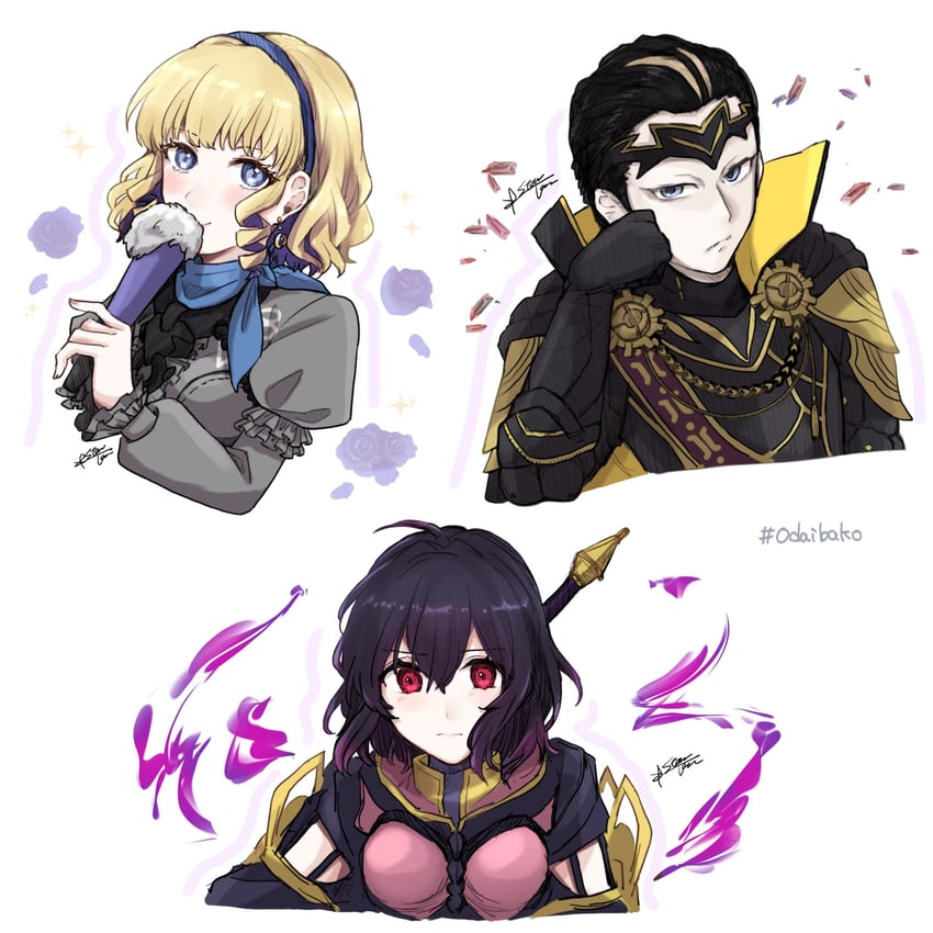 constance von nuvelle, female morgan, and fafnir (fire emblem and 2 more) drawn by misato_hao