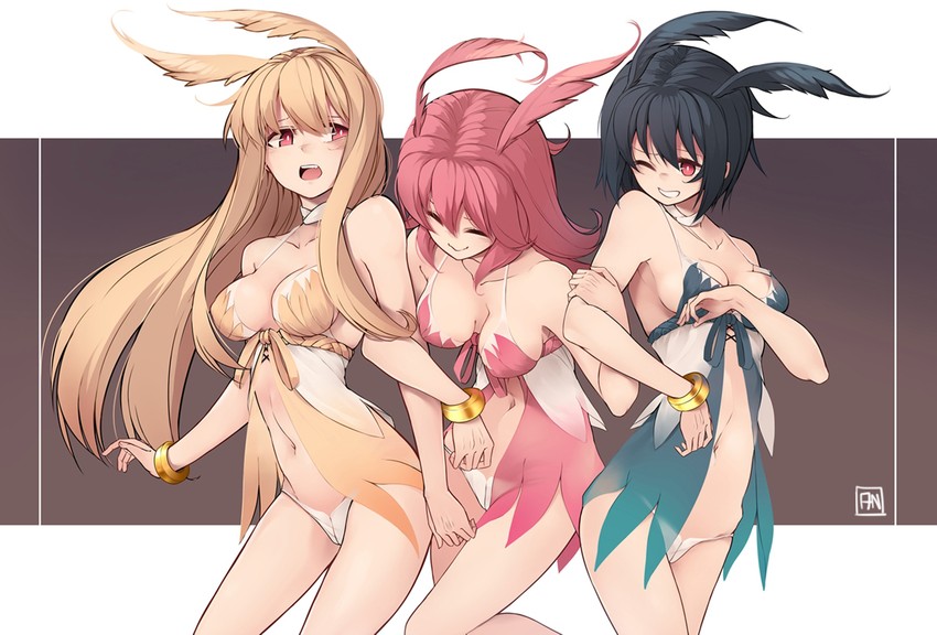 valkyrie, ortlinde, thrud, and hildr (fate and 1 more) drawn by num_(angrynum)