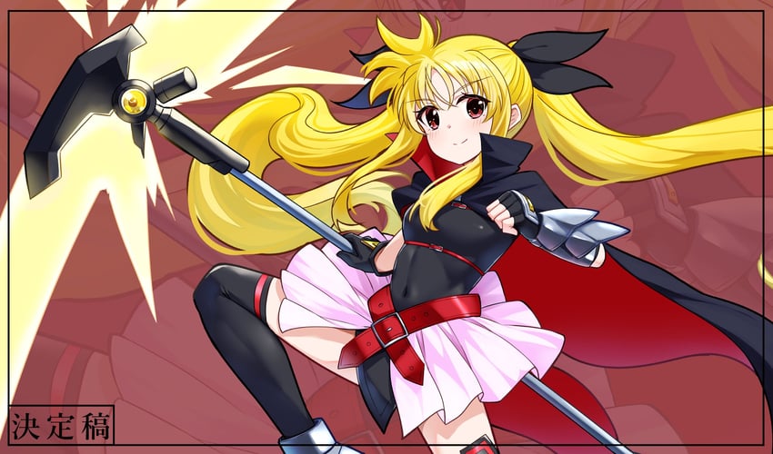 fate testarossa and bardiche (lyrical nanoha and 2 more) drawn by hiroshi_(hunter-of-kct)