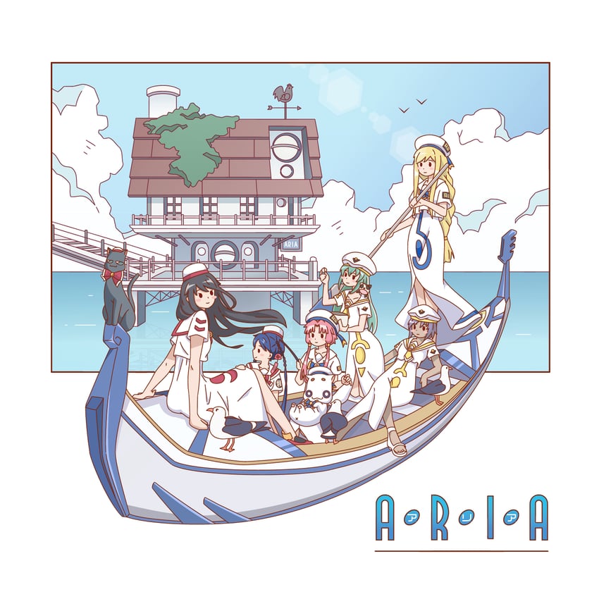 mizunashi akari, alice carroll, aika granzchesta, aria pokoteng, alicia florence, and 4 more (aria) drawn by lai_wenhan