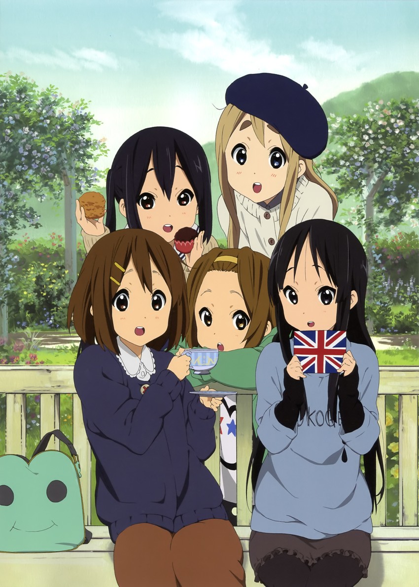 akiyama mio, nakano azusa, hirasawa yui, tainaka ritsu, and kotobuki tsumugi (k-on! and 1 more) drawn by horiguchi_yukiko