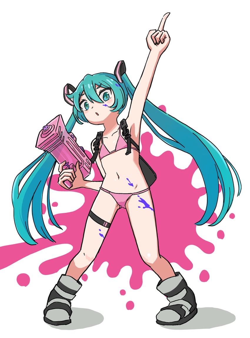 hatsune miku (vocaloid and 2 more) drawn by sumiyama
