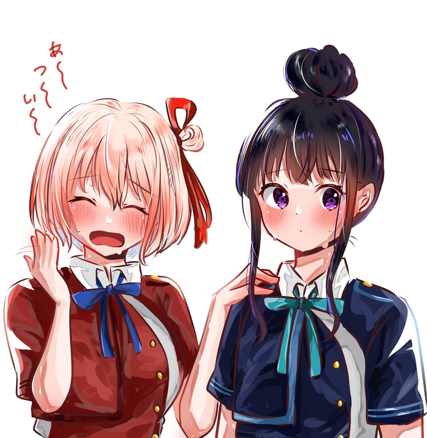 nishikigi chisato and inoue takina (lycoris recoil) drawn by sinkatutiya