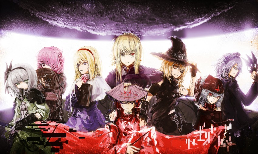 hakurei reimu, kirisame marisa, remilia scarlet, izayoi sakuya, konpaku youmu, and 3 more (touhou and 1 more) drawn by lowlight_kirilenko