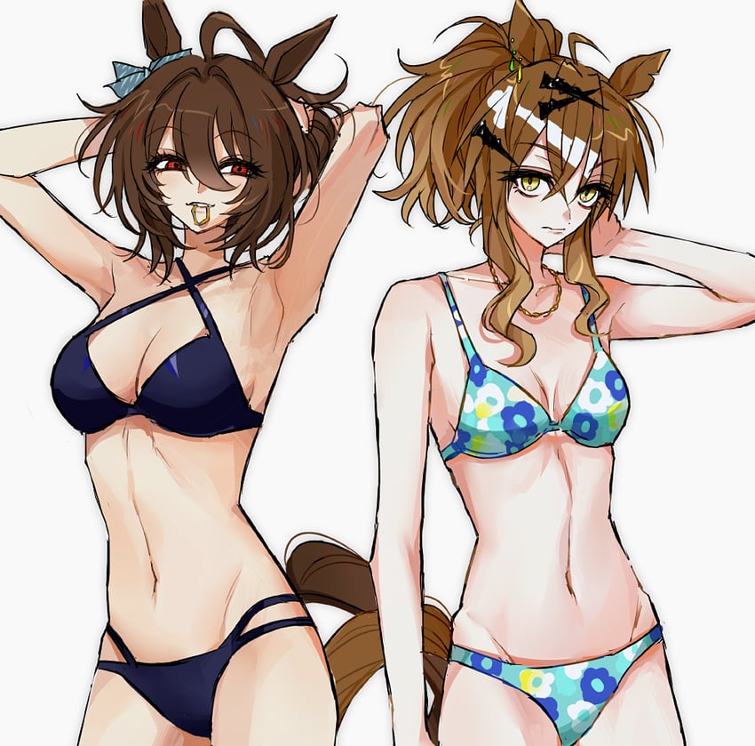 agnes tachyon and jungle pocket (umamusume) drawn by didi_(whaqlrpwjd)