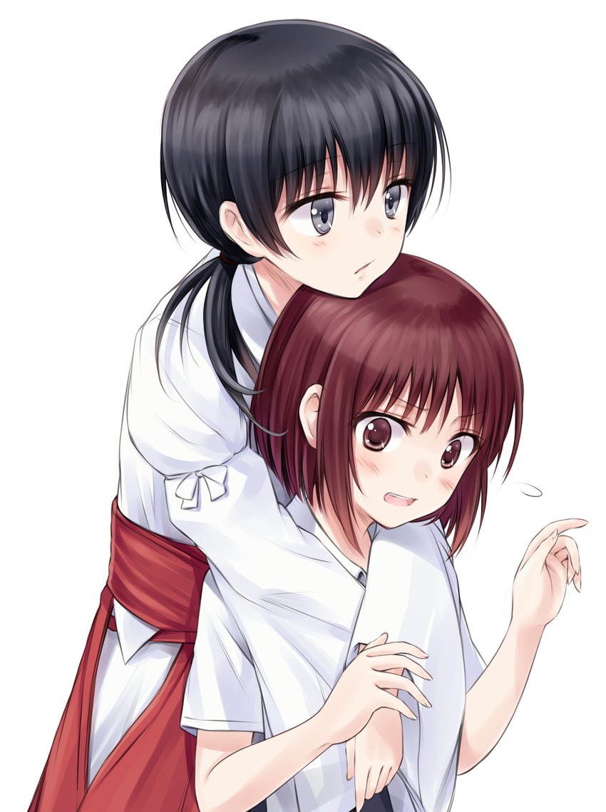 jindai komaki and kakura kurumi (saki and 1 more) drawn by suzushiro_yukari