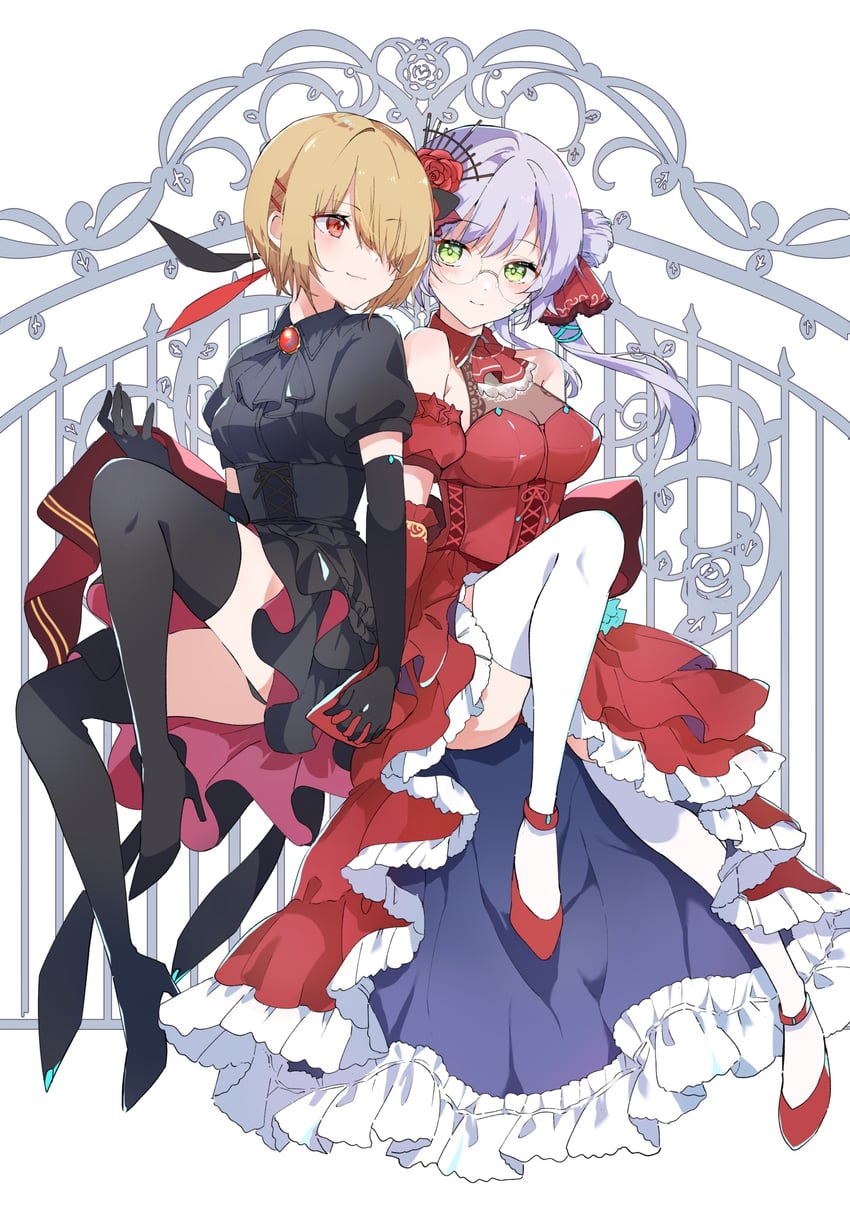 kayamori ruka and izumi yuki (heaven burns red) drawn by k_i49