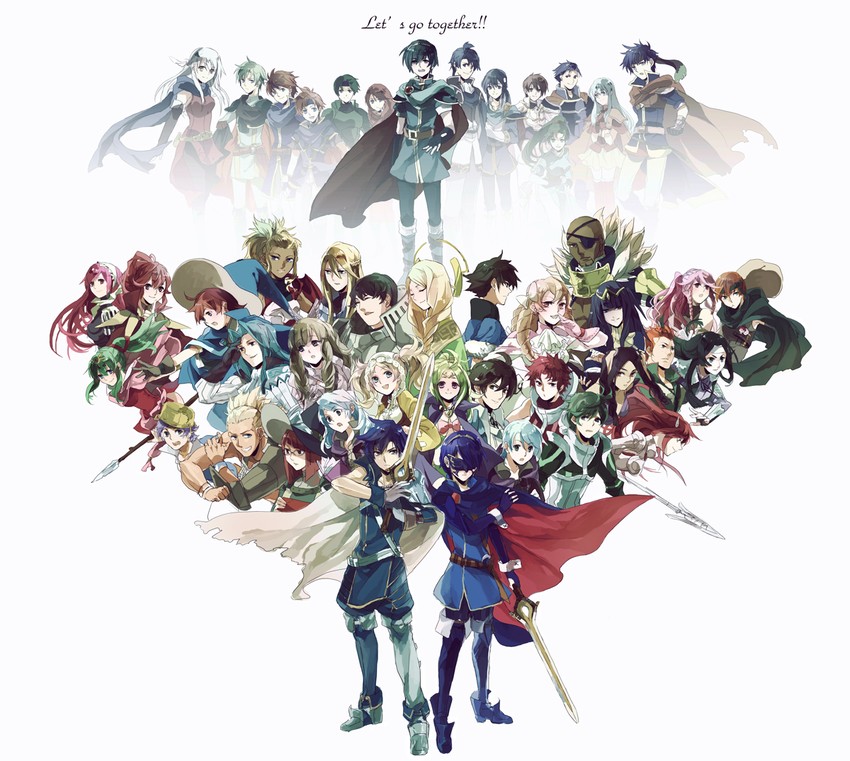 lucina, lyn, female robin, ike, male robin, and 41 more (fire emblem and 10 more) drawn by shirori_(maremitu)
