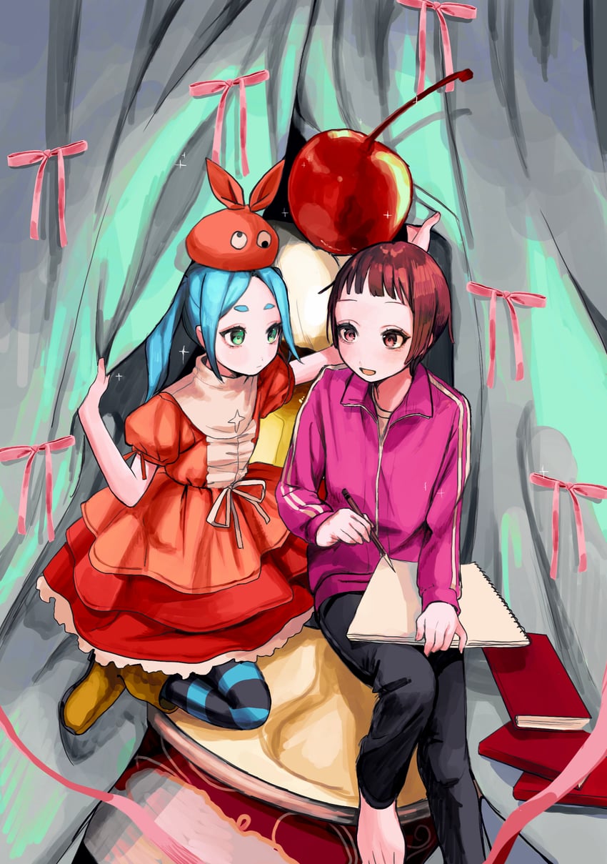 sengoku nadeko and ononoki yotsugi (monogatari) drawn by inui_(tjb_e0)