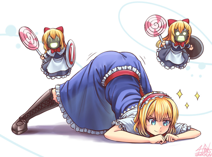 alice margatroid, shanghai doll, and hourai doll (touhou) drawn by senpaihawkkun