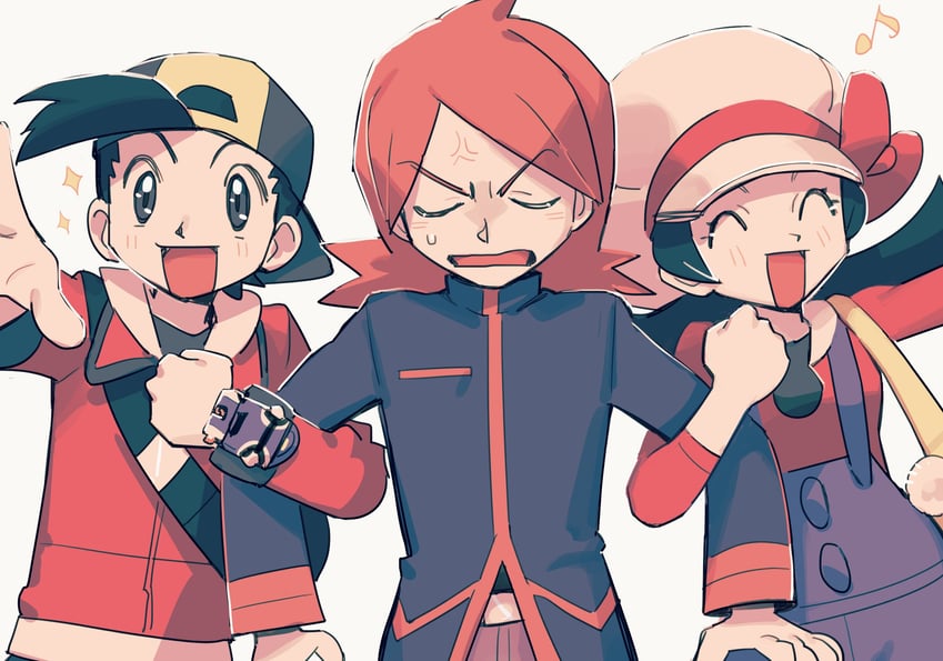 ethan, lyra, and silver (pokemon and 1 more) drawn by namentug