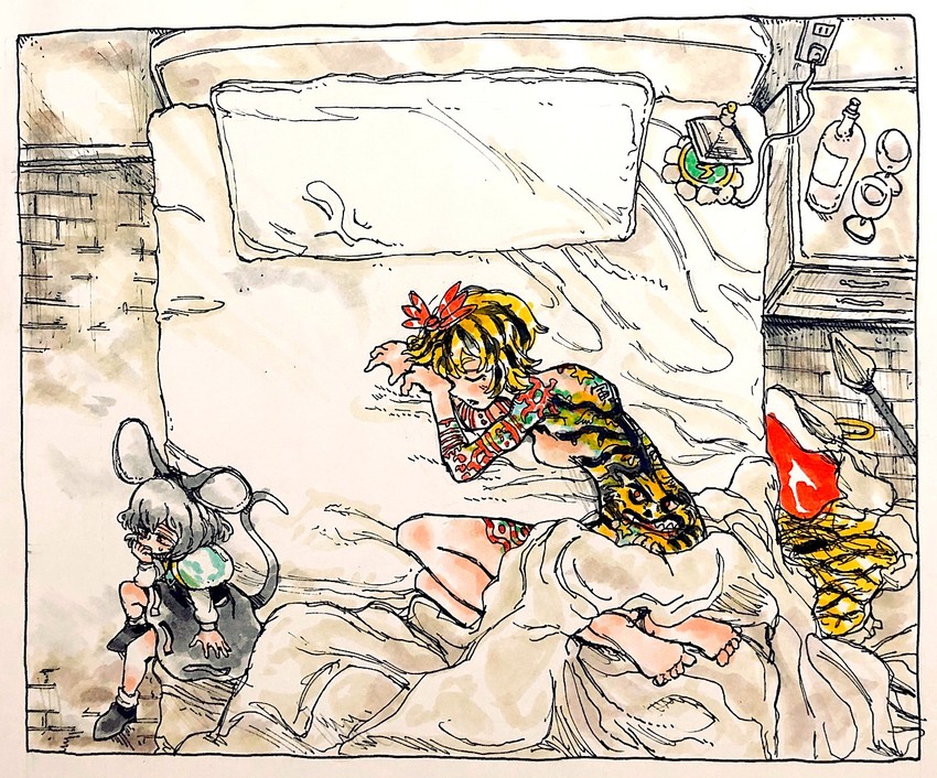 nazrin and toramaru shou (touhou) drawn by morisshii_(morishiey)
