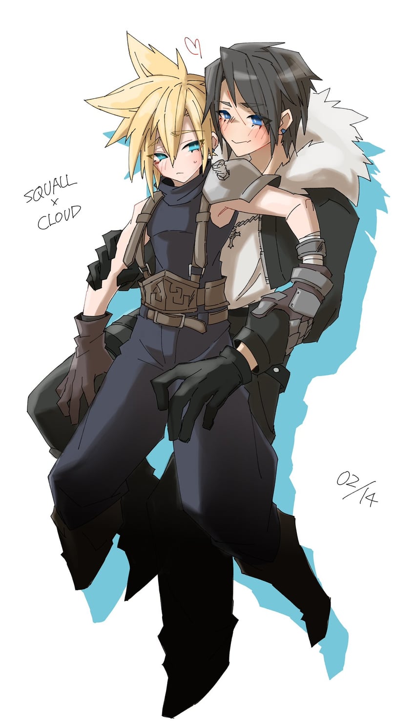 cloud strife and squall leonhart (final fantasy and 2 more) drawn by 0087_ni