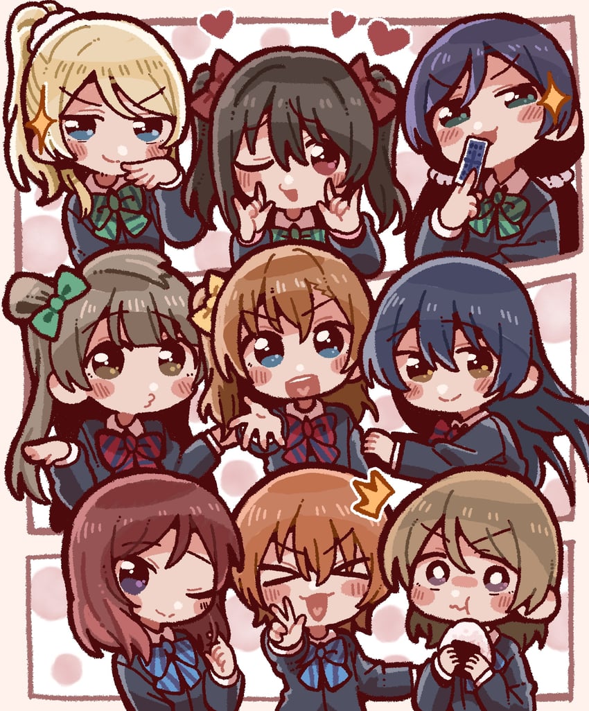 nishikino maki, tojo nozomi, sonoda umi, yazawa nico, ayase eli, and 4 more (love live! and 1 more) drawn by henyomen
