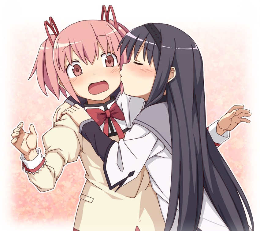akemi homura and kaname madoka (mahou shoujo madoka magica) drawn by ettamu