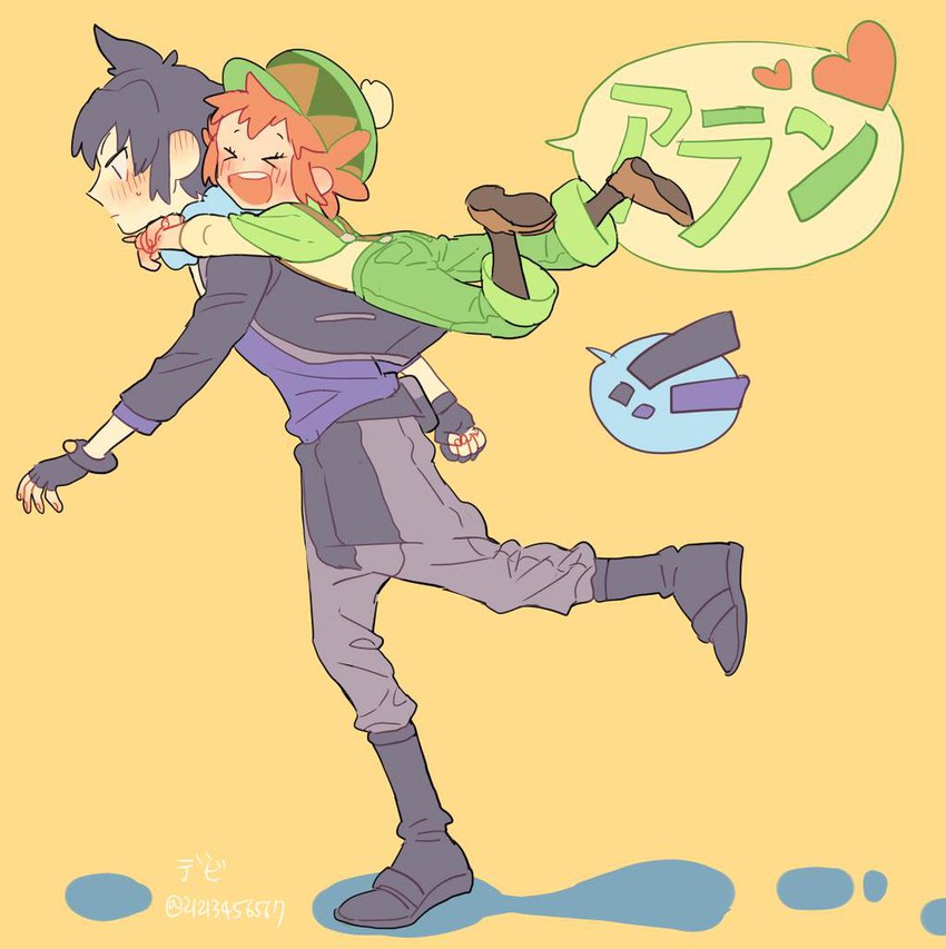 alain and mairin (pokemon and 1 more) drawn by maratang