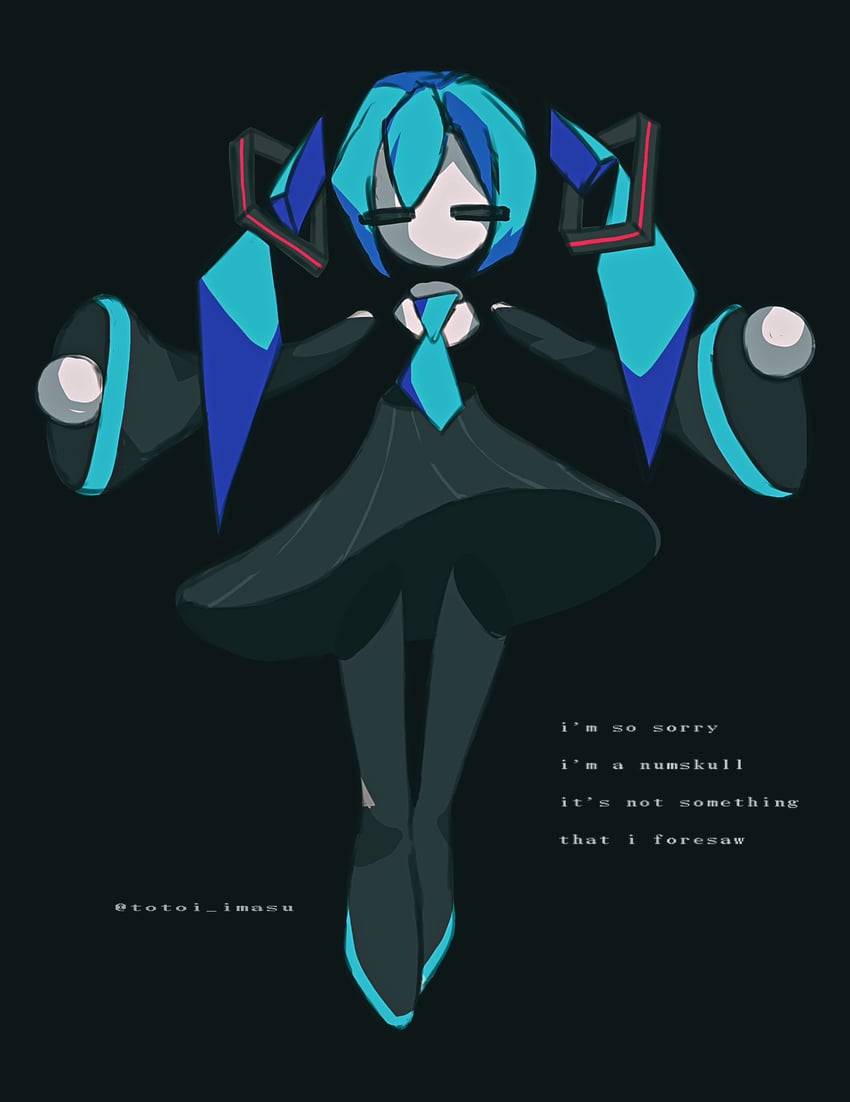 hatsune miku (vocaloid and 1 more) drawn by totoi_imasu