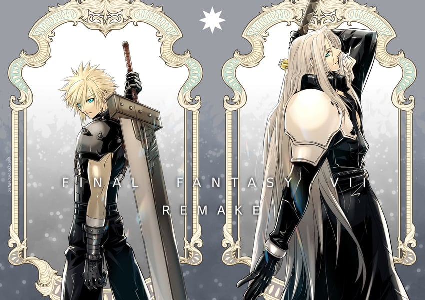 cloud strife and sephiroth (final fantasy and 2 more) drawn by aiz00