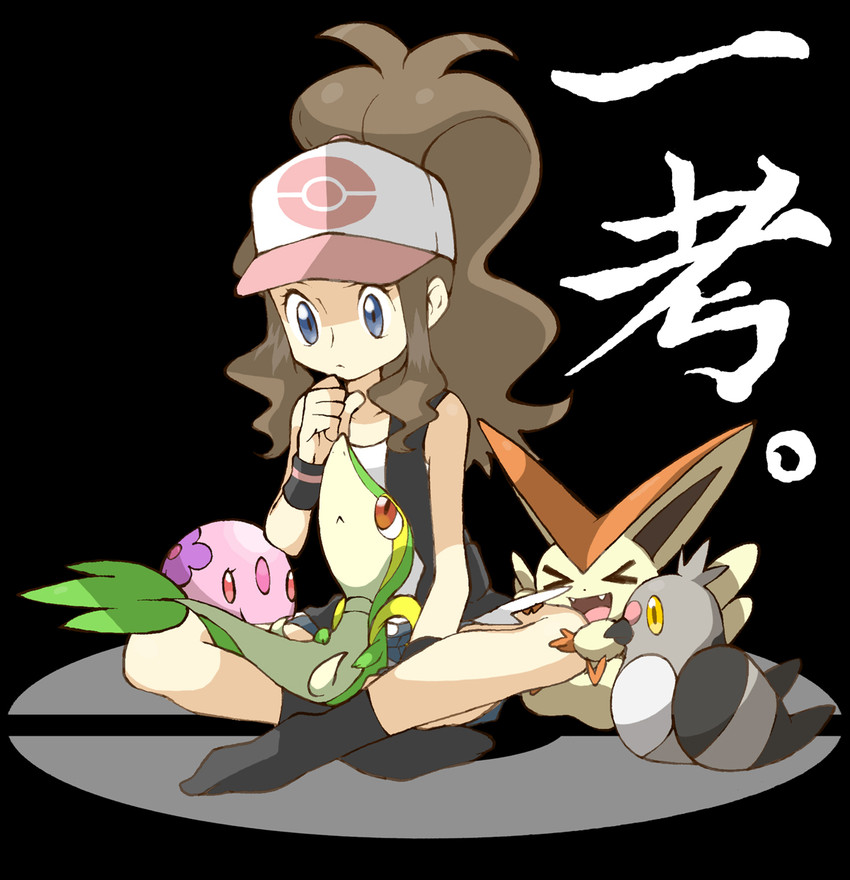 hilda, snivy, victini, munna, and pidove (pokemon and 1 more) drawn by shigino_sohuzi
