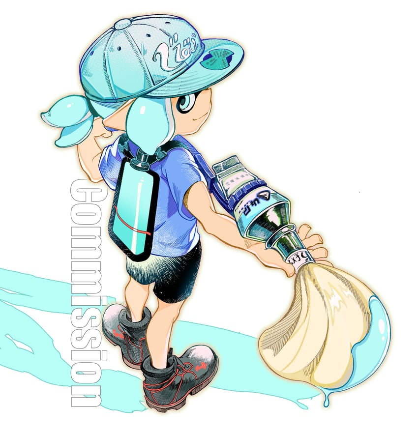 inkling player character and inkling girl (splatoon and 1 more) drawn by heatinsulator