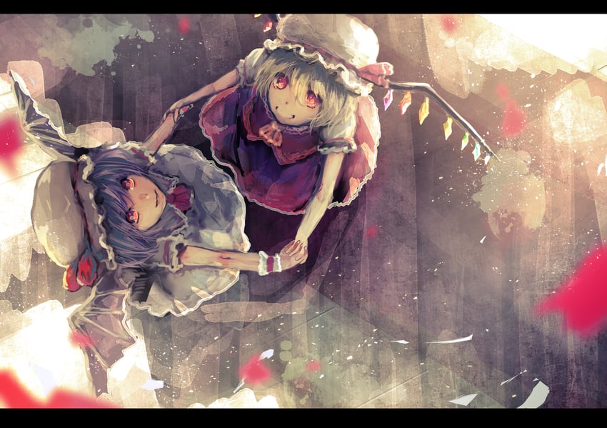 remilia scarlet and flandre scarlet (touhou) drawn by misaki_nonaka