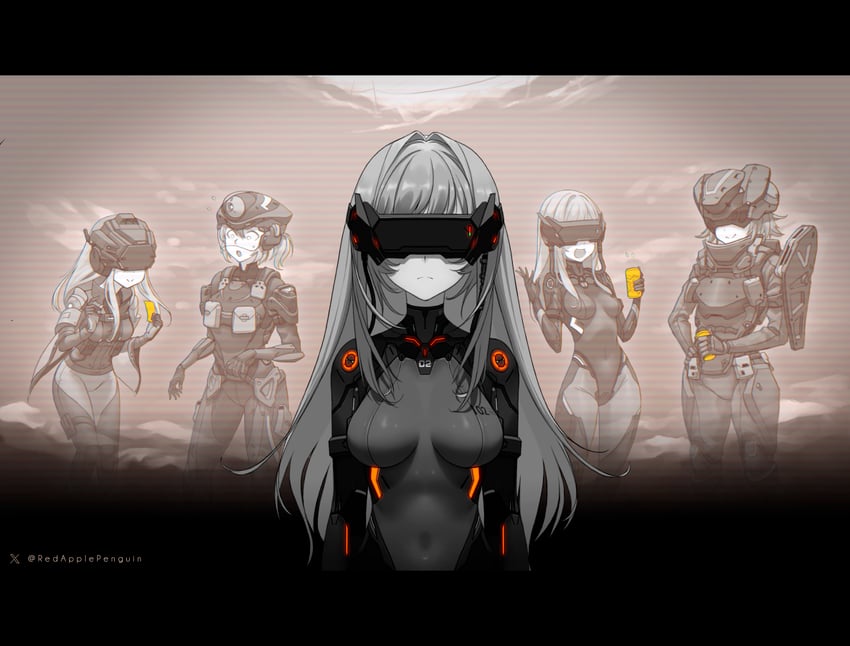 mass-produced nikke, rapi, product 08, idoll ocean, product 12, and 3 more (goddess of victory: nikke) drawn by red_ringo