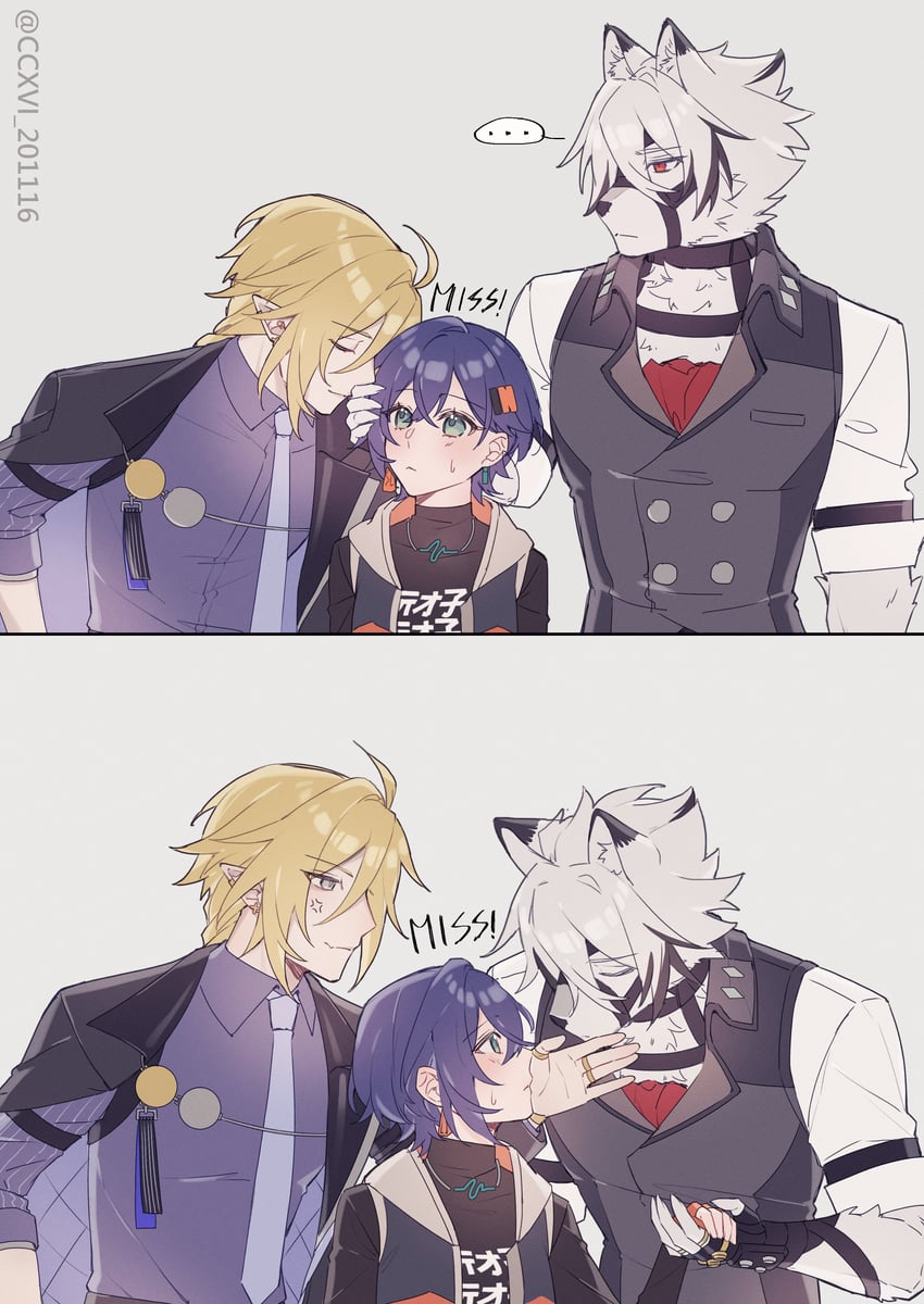 belle, von lycaon, and hugo vlad (zenless zone zero) drawn by ccxvi_201116