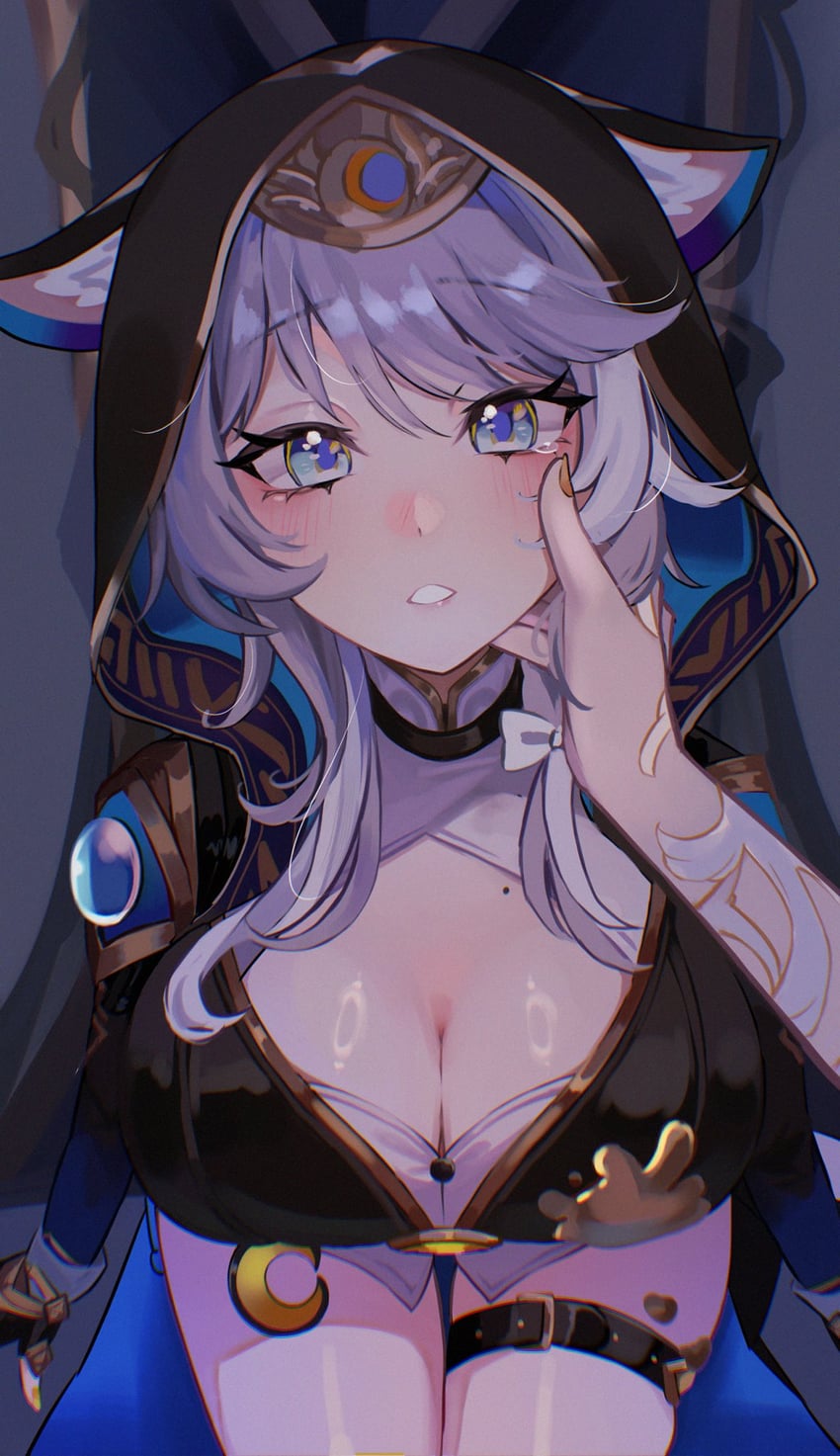 aglaea and cipher (honkai and 1 more) drawn by godone_(5do_zzzzz)