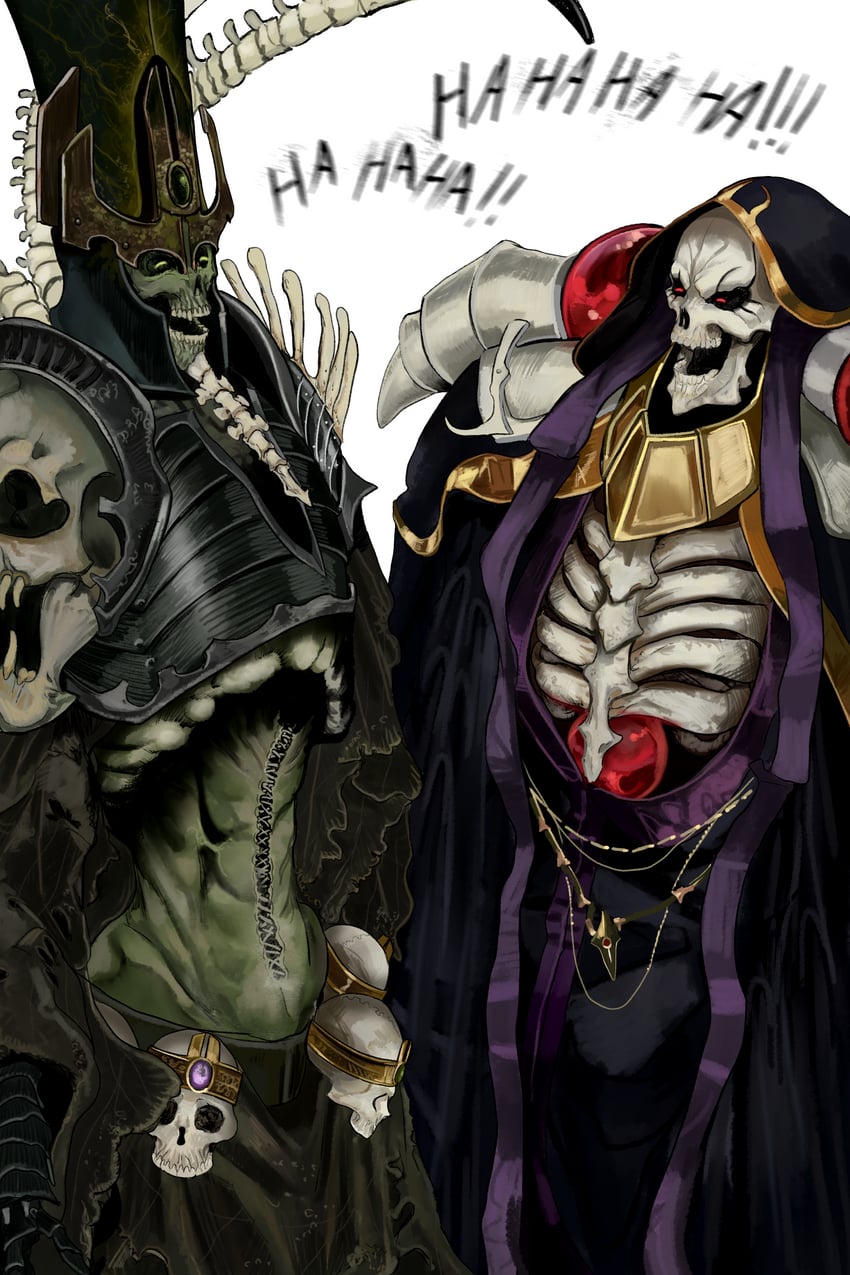 ainz ooal gown and nagash (overlord and 1 more) drawn by kkghost_tv
