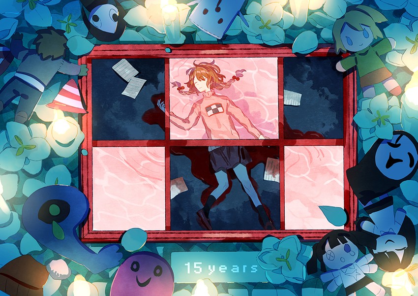 madotsuki, poniko, monoko, uboa, monoe, and 5 more (yume nikki) drawn by getiao