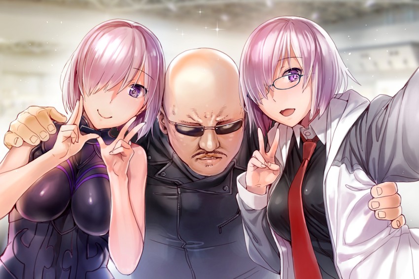 mash kyrielight and mafia kajita (fate and 2 more) drawn by nekomata_naomi