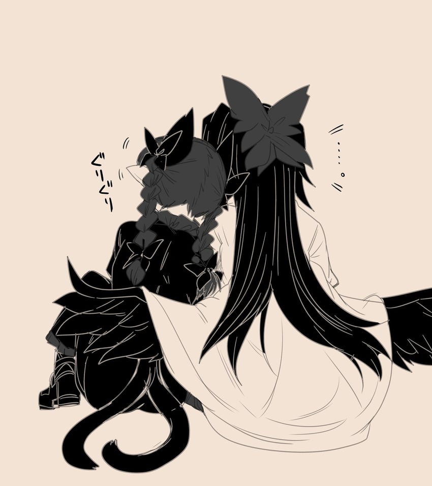 kaenbyou rin and reiuji utsuho (touhou and 1 more) drawn by mizuga