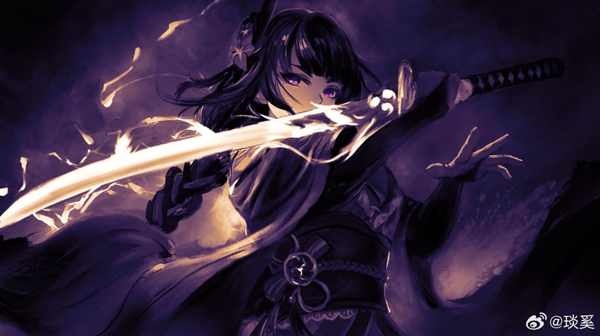 raiden shogun (genshin impact) drawn by yan_xi_(weibo_7795797368)