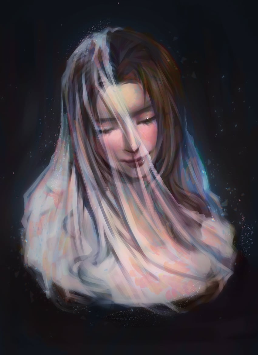 aerith gainsborough (final fantasy and 3 more) drawn by nubecita_art