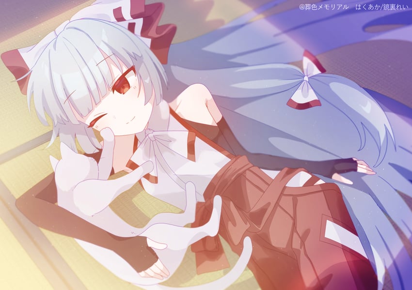 fujiwara no mokou (touhou and 1 more) drawn by reinobasibo
