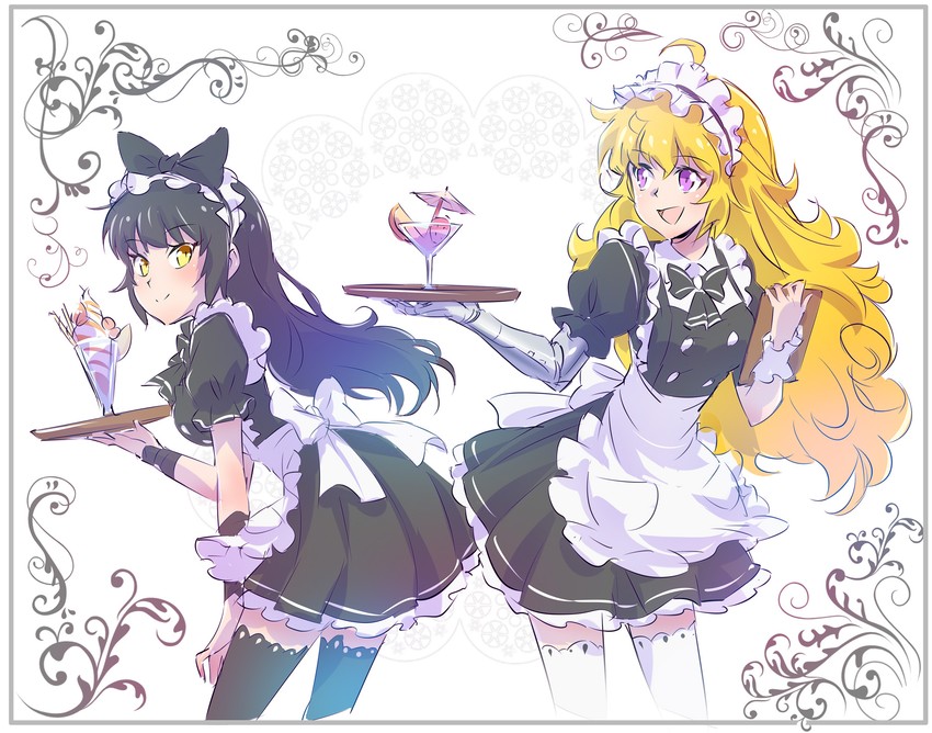 yang xiao long and blake belladonna (rwby) drawn by iesupa