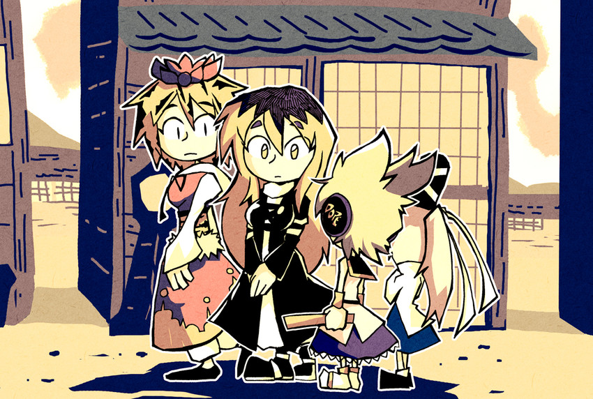 hijiri byakuren, toyosatomimi no miko, mononobe no futo, and toramaru shou (touhou) drawn by setz