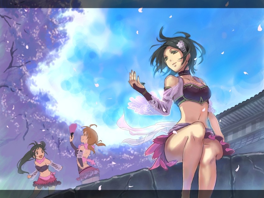 katagiri sanae, momoi azuki, and togo ai (idolmaster and 1 more) drawn by vica