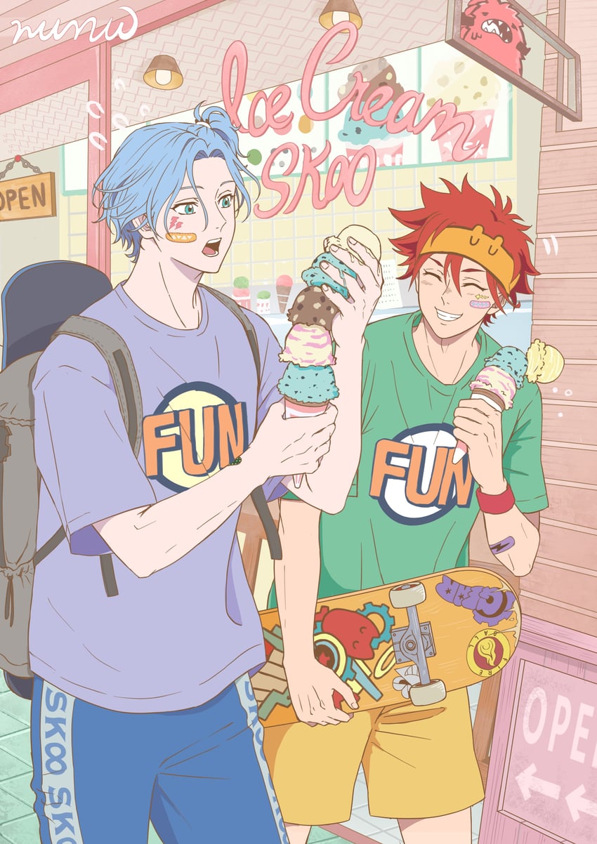 kyan reki and hasegawa langa (sk8 the infinity) drawn by nunu1386