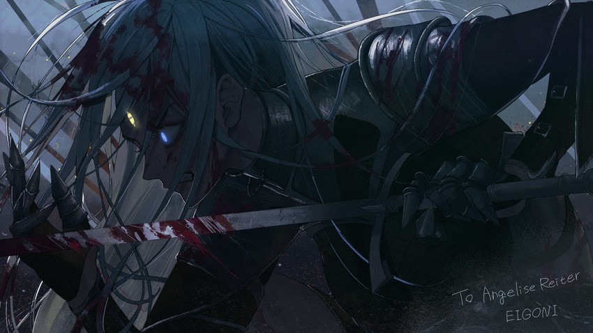 warrior of light and angelise reiter (final fantasy and 1 more) drawn by eigoni