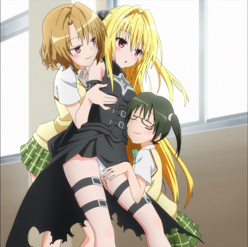 konjiki no yami, momioka risa, and sawada mio (to love-ru and 1 more)