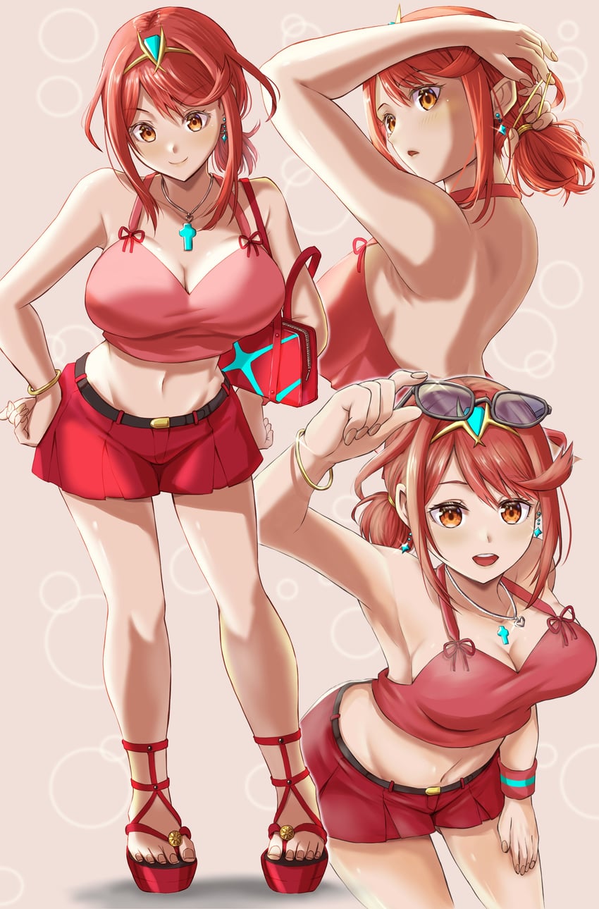 pyra (xenoblade chronicles and 1 more) drawn by kenichiart