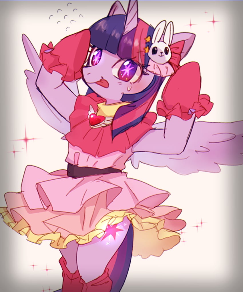 hoshino ai, twilight sparkle, and angel bunny (oshi no ko and 2 more) drawn by choco_hosikawa