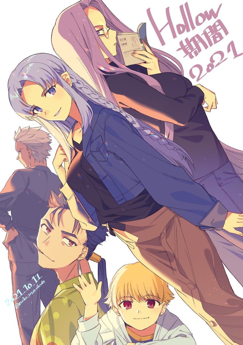gilgamesh, medusa, medea, child gilgamesh, archer, and 1 more (fate and 1 more) drawn by noko_morokoshi