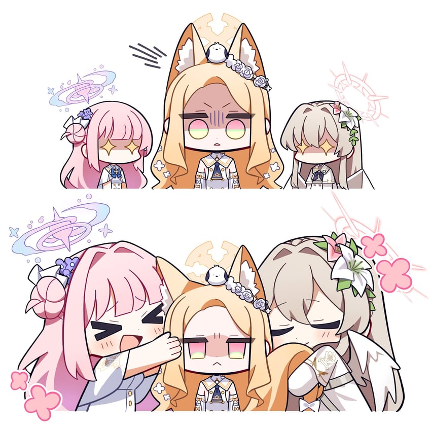 mika, seia, and nagisa (blue archive) drawn by ycha_y14
