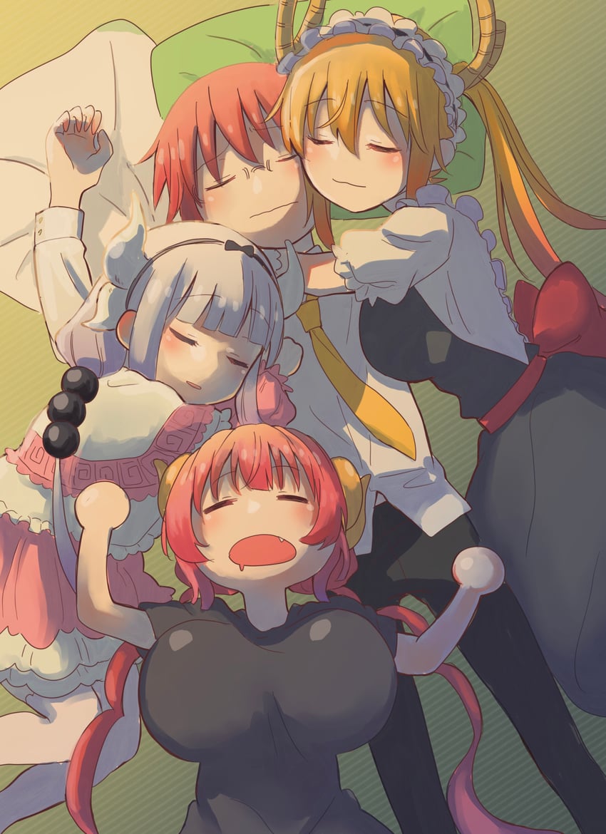 kanna kamui, tohru, ilulu, and kobayashi (kobayashi-san chi no maidragon) drawn by hiro0930