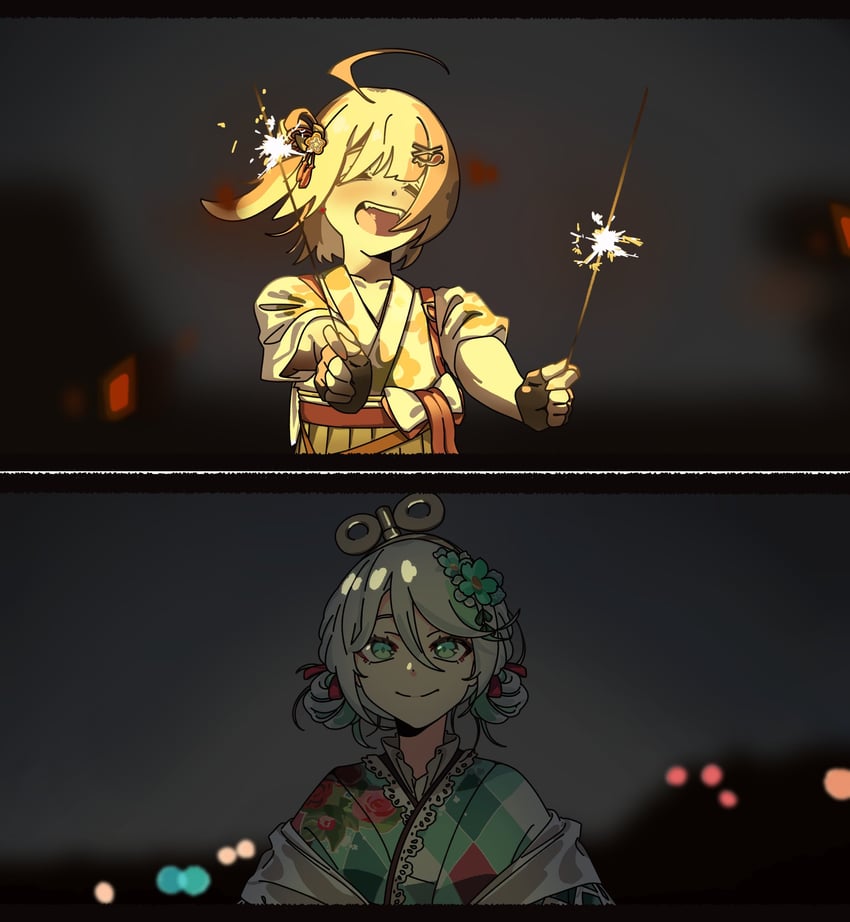 gigi murin and cecilia immergreen (hololive and 1 more) drawn by cinna_hds