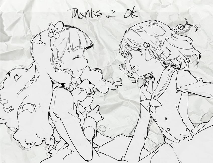 yuki aine and minato mio (aikatsu! and 1 more) drawn by suiso_(owp)