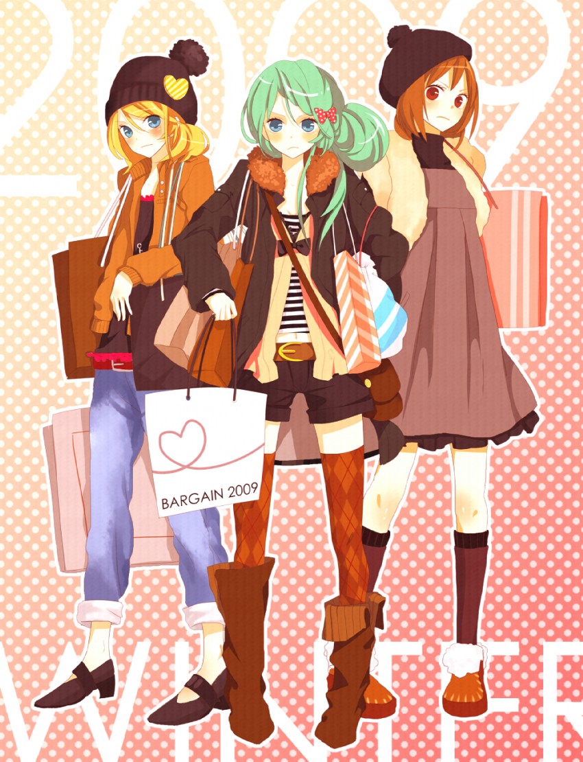 hatsune miku, kagamine rin, and meiko (vocaloid) drawn by coma_(fginiy)