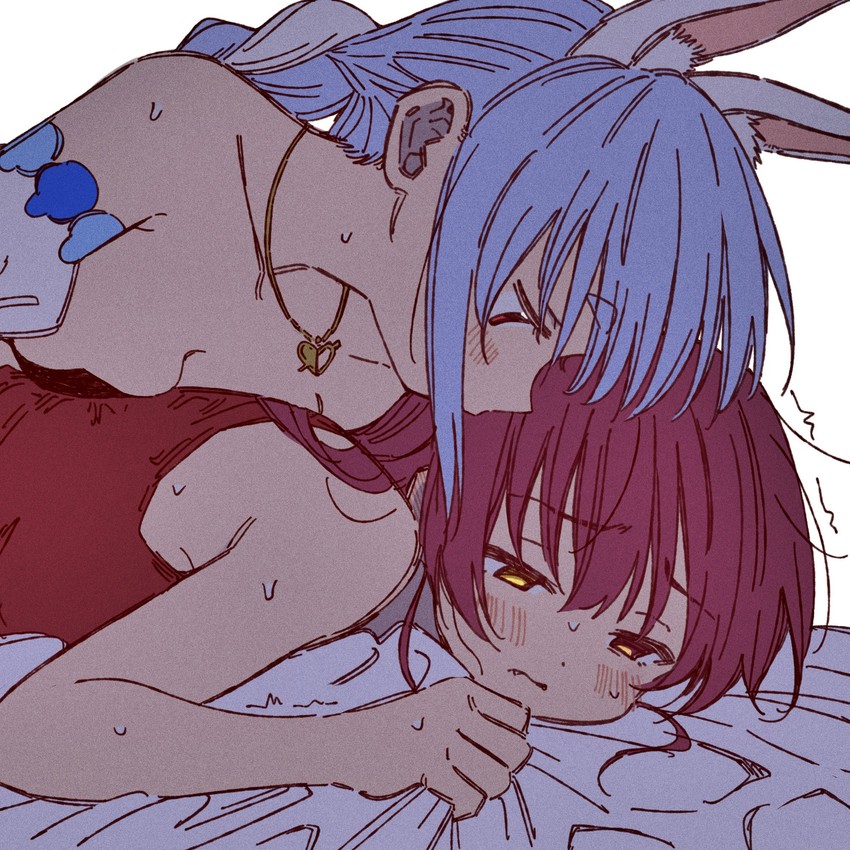 houshou marine and usada pekora (hololive) drawn by homura_(hmr0222)
